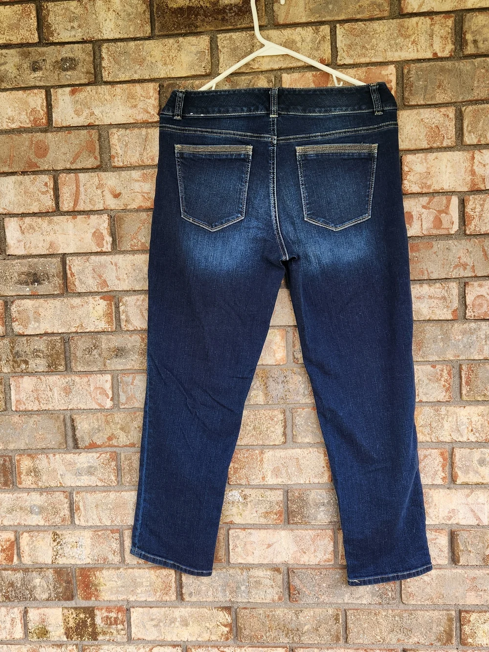 White House Black Market Women's Dark Blue Crop Jeans Size 10 - Picture 2 of 6